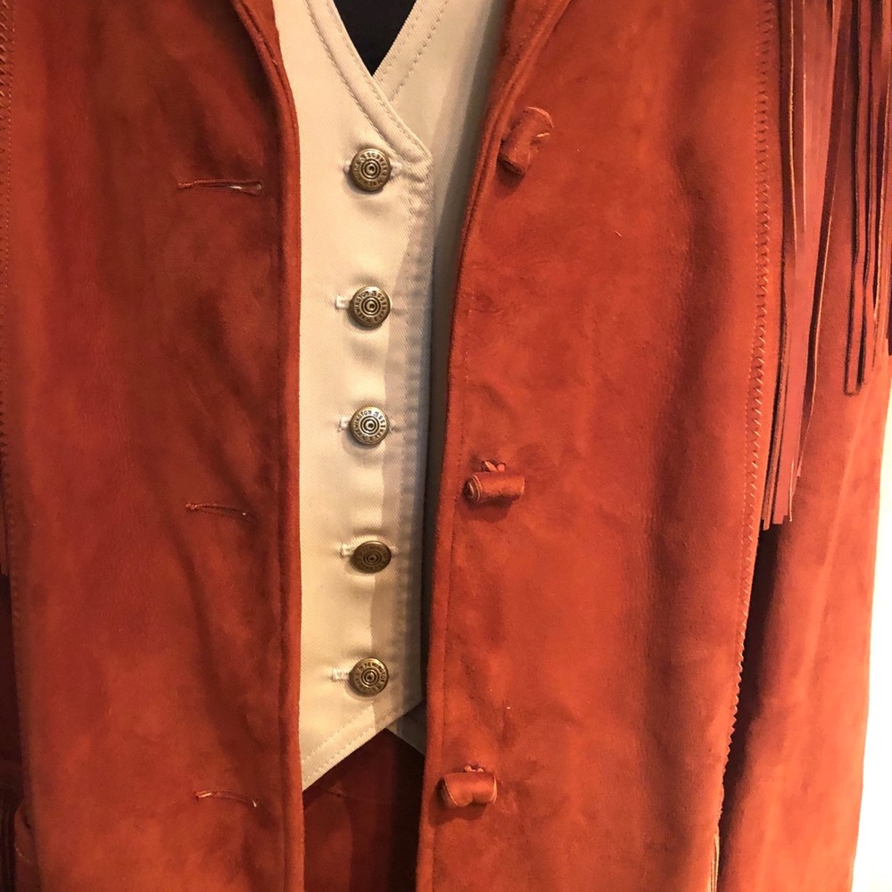 1950 Western Desert Suede fringe leather jacket pants skirt suit H Bar C museum - Picture 6 of 16